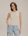 Tank Top De Rib,CREMA